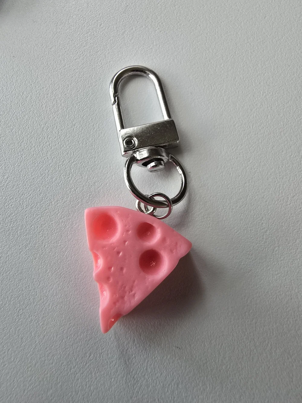 Cute Pastel Cheese Slice Keychain Set for Kids - Purple, Blue & Pink